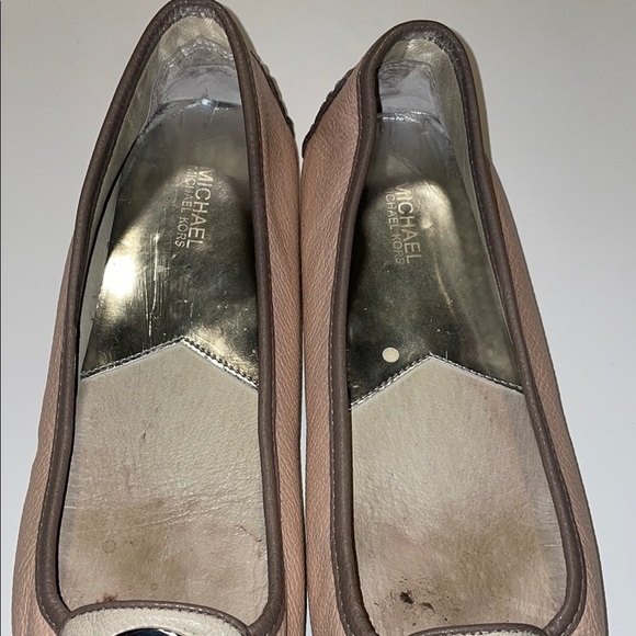 Michael Kors Tan Leather Loafers with Silver Accents - Picture 7 of 13